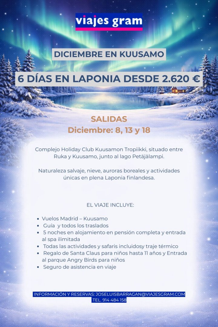 LAPONIA - FINLANDIA (Salidas Diciembre: 8, 13, 18)