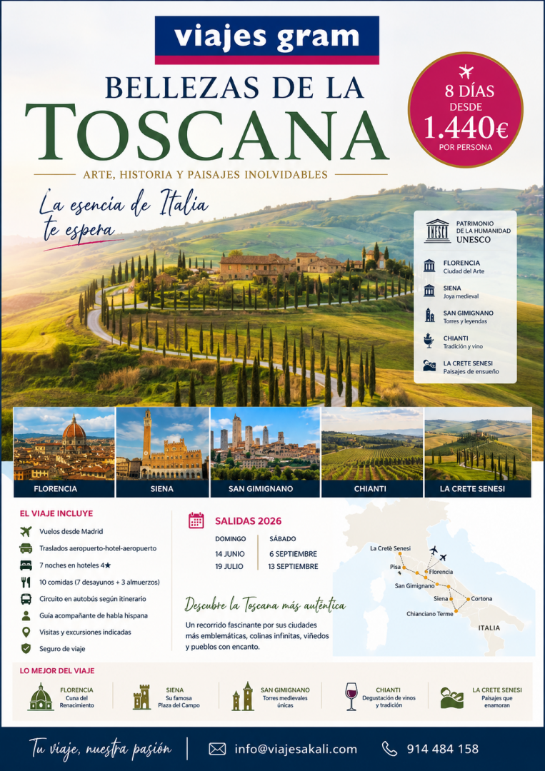 Bellezas de la Toscana: un viaje al corazón de Italia