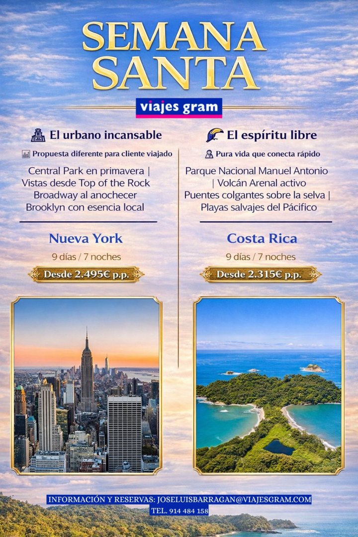 OFERTAS ESPECIALES SEMANA SANTA NUEVA YORK O COSTA RICA